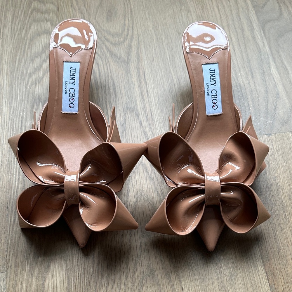 Jimmy Choo Nude Bow Heels